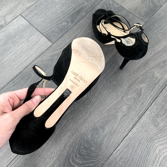 🤩🔥JIMMY CHOO Fairview Platform Suede Sandal Sz40 - Picture 7 of 10